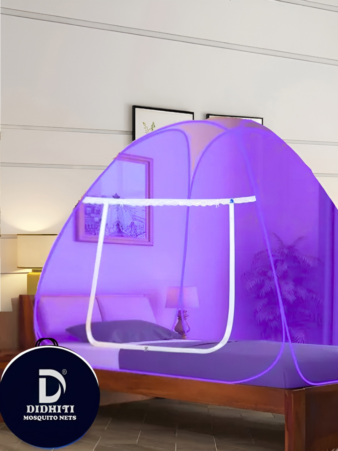 didhiti Purple Single Bed Foldable Tent Mosquito Net