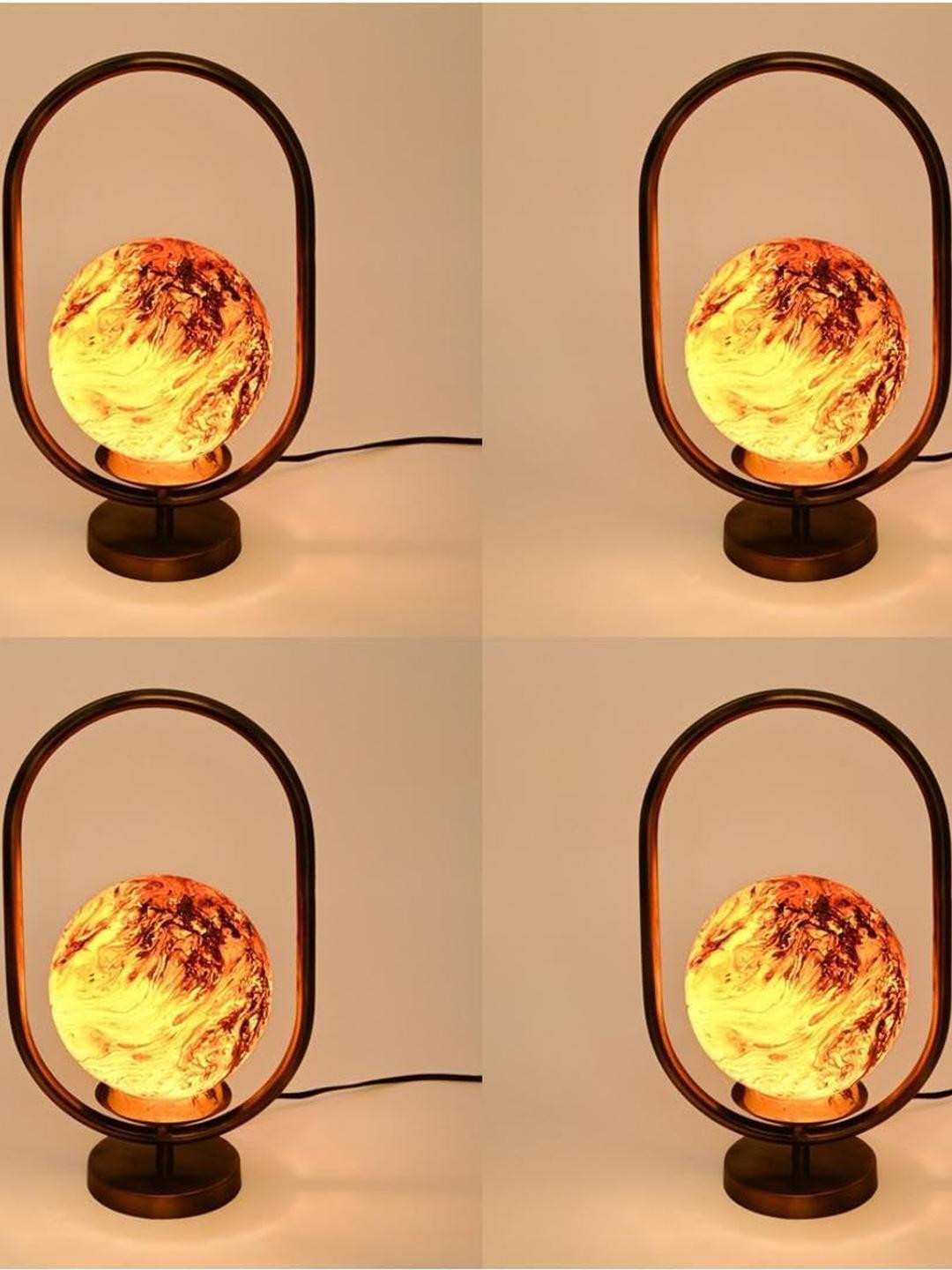 SOMIL Brown Glass Cylinder Table Lamps