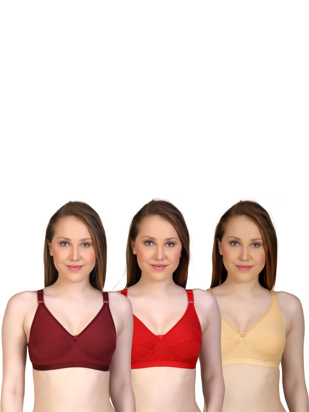 JDAYESHA Pack Of 3 Full Coverage Everyday Bra With All Day Comfort