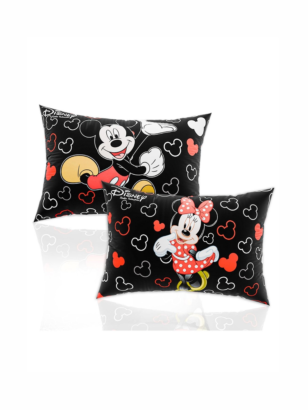 Aura Black 2 Pieces Cartoon Characters Printed Microfiber Baby Pillows