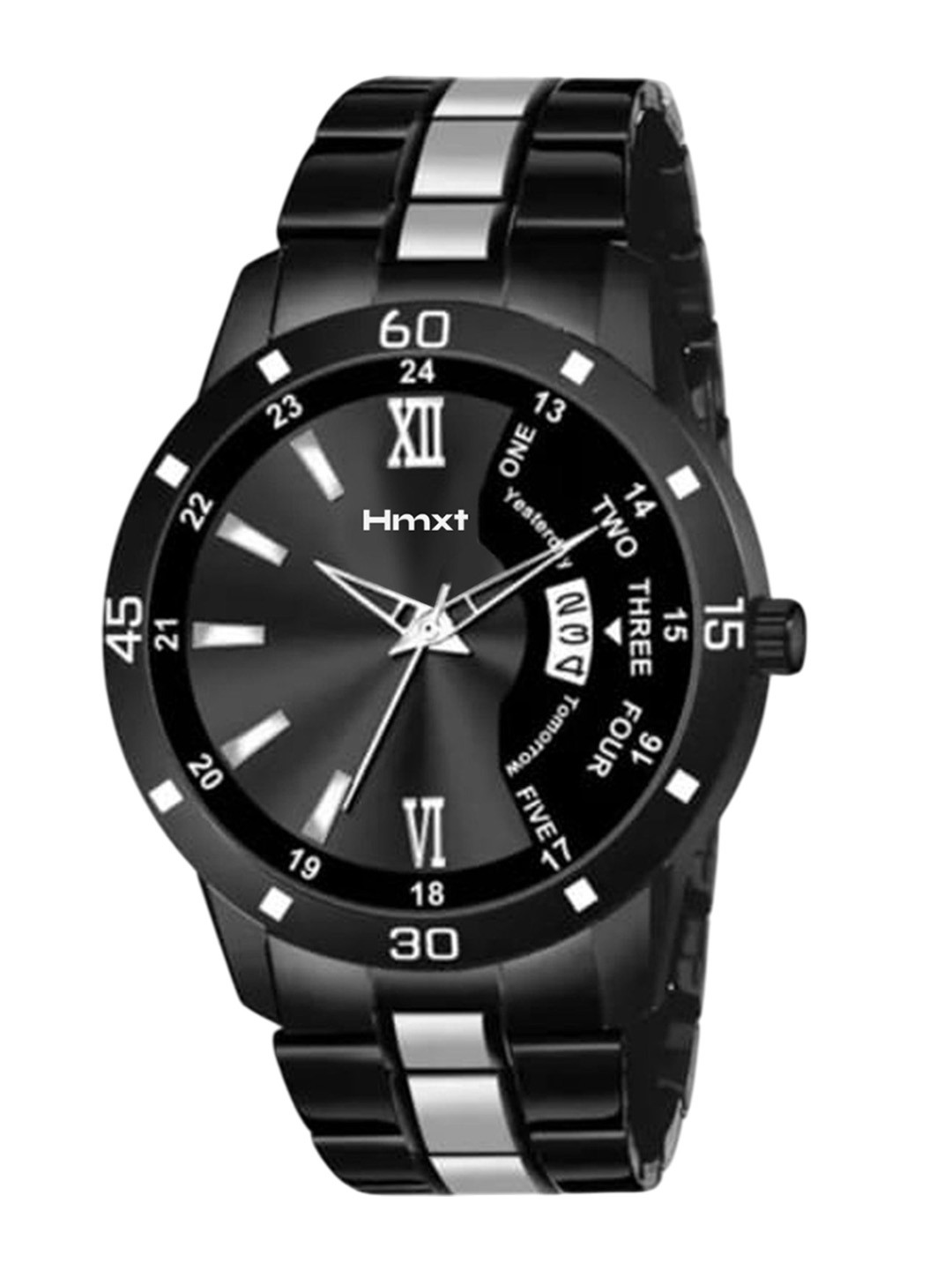 HMXT Men Solid Dial & Bracelet Style Stainless Steel Straps Analogue Watch HMXT-175
