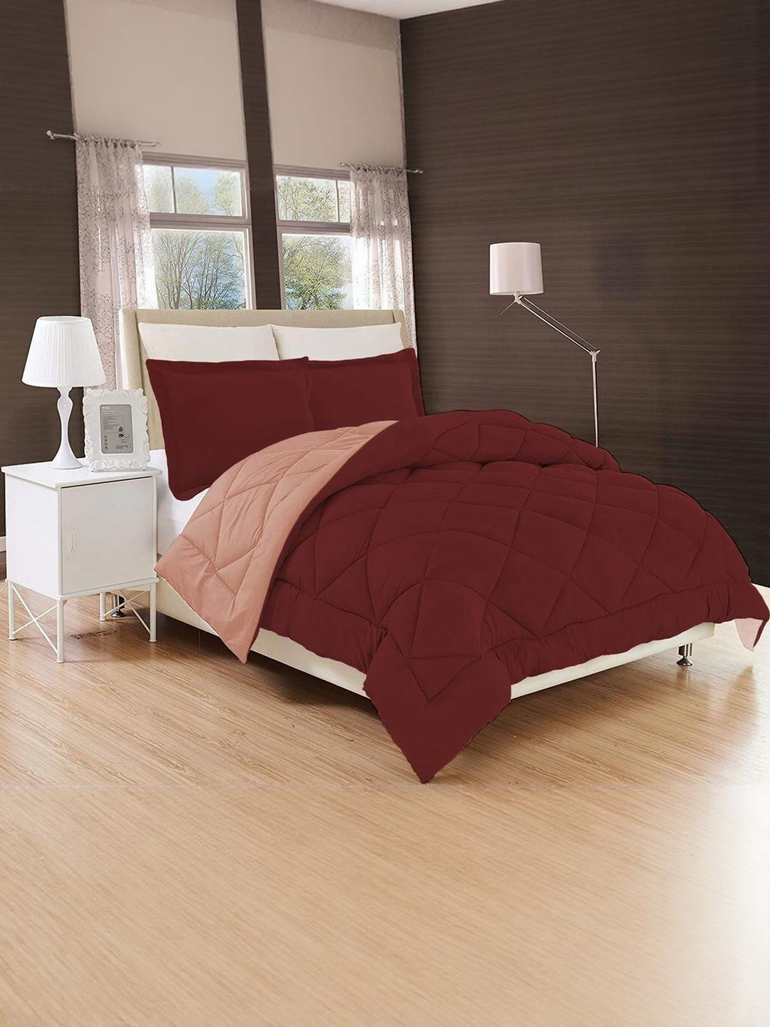 Doristyle Red 250 GSM Checked Microfiber Single Bed Comforter