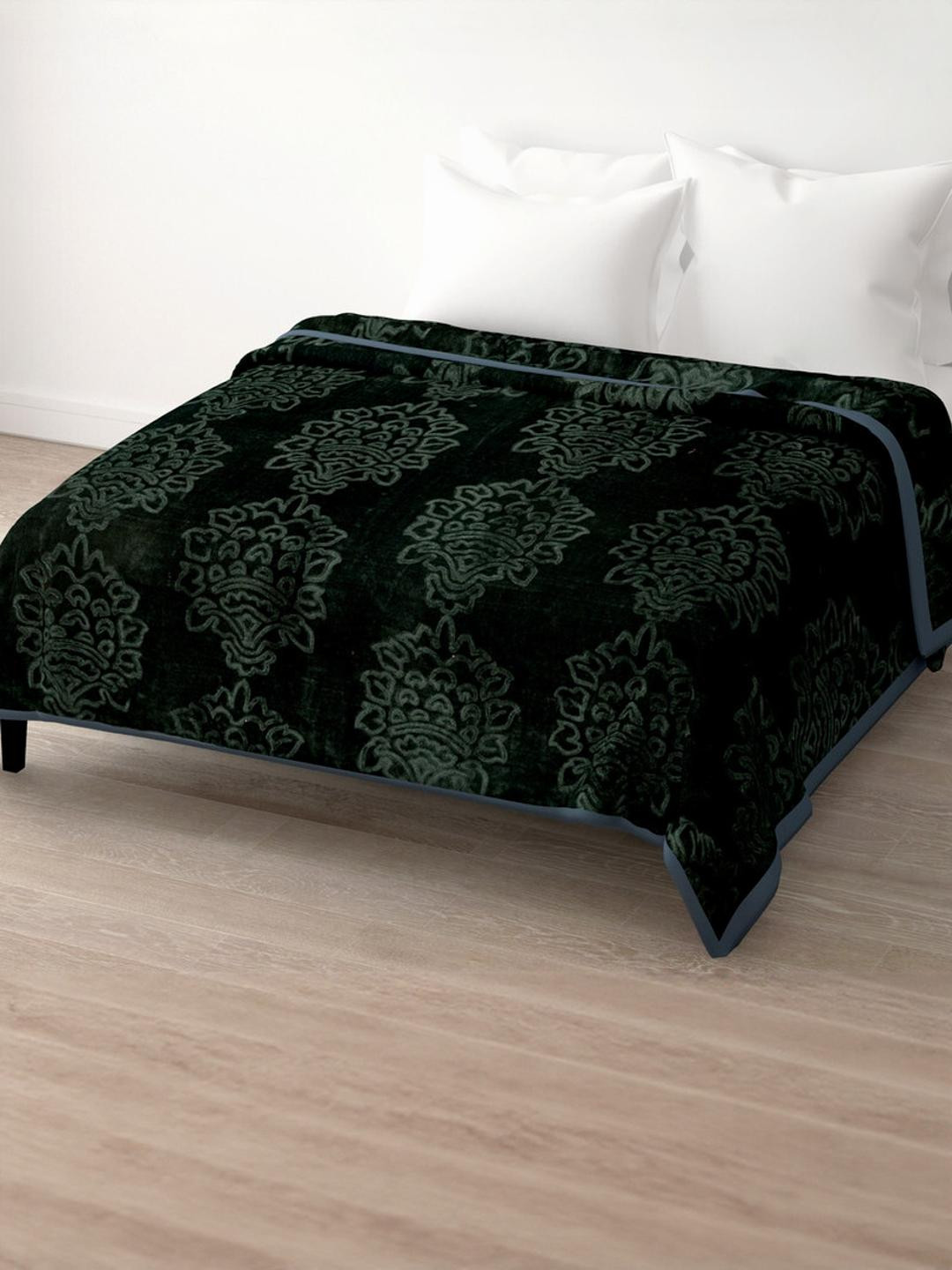 Doristyle Black 300 GSM SOLID MINK Double Bed Blanket