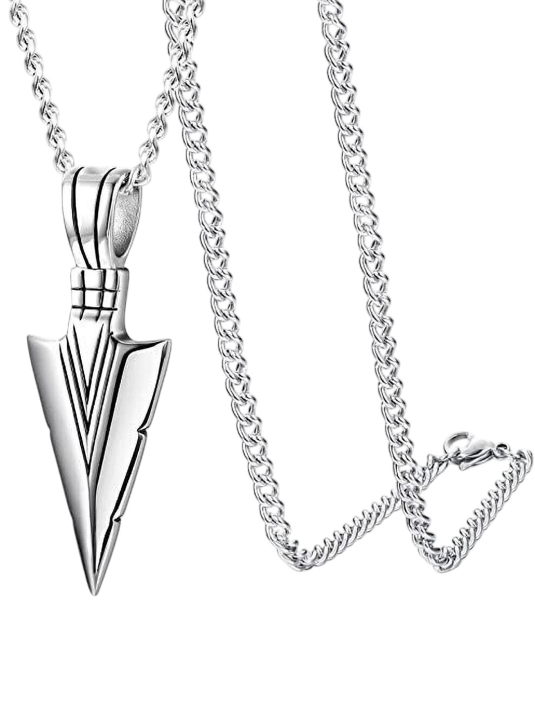 RV Jewels Unisex Set of 2 Silver-Plated Triangular Shaped Pendants with Chains