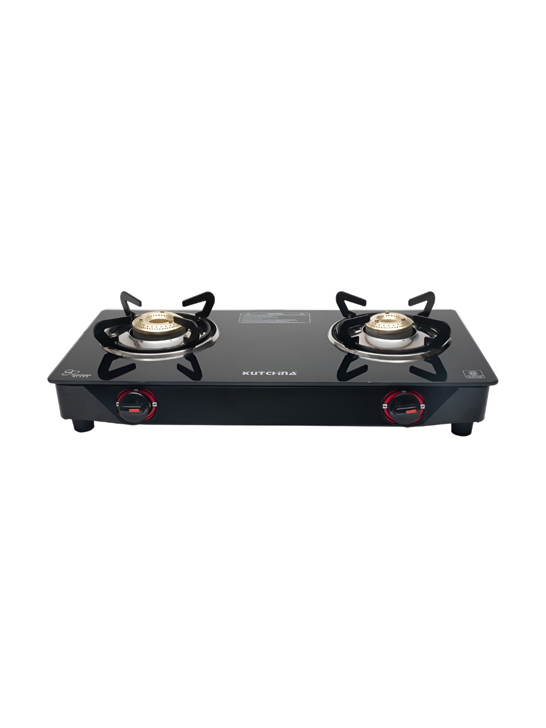 Kutchina Black Pluto 2B Cooktop Gas Stove ISI Certified 2 Burner Cooktop