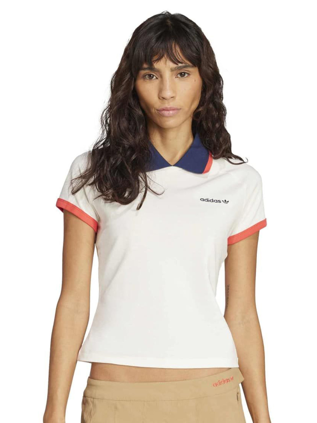 ADIDAS Originals Women Solid Slim Fit Polo T-shirt