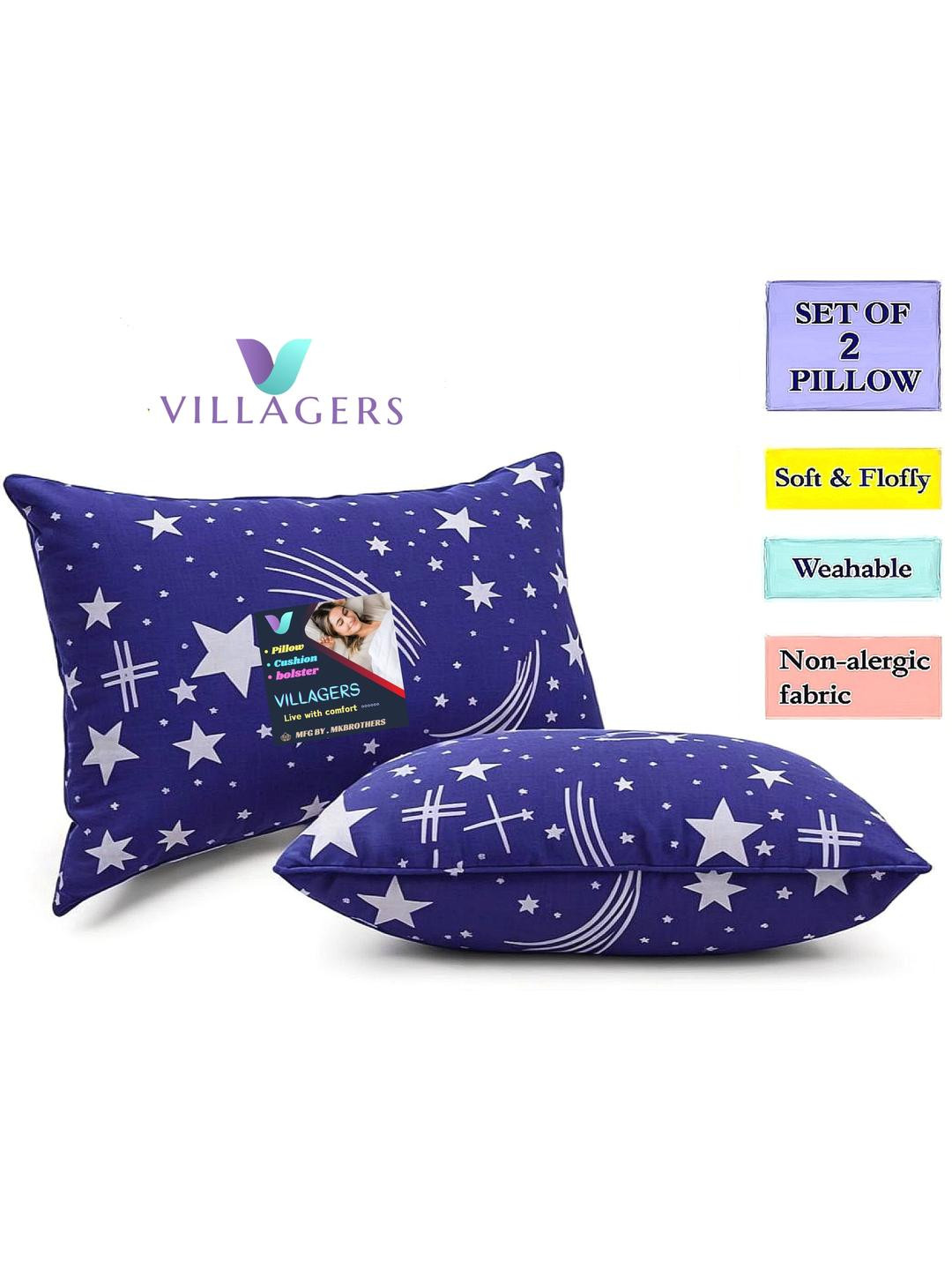 VILLAGERS Unisex Blue Pillows