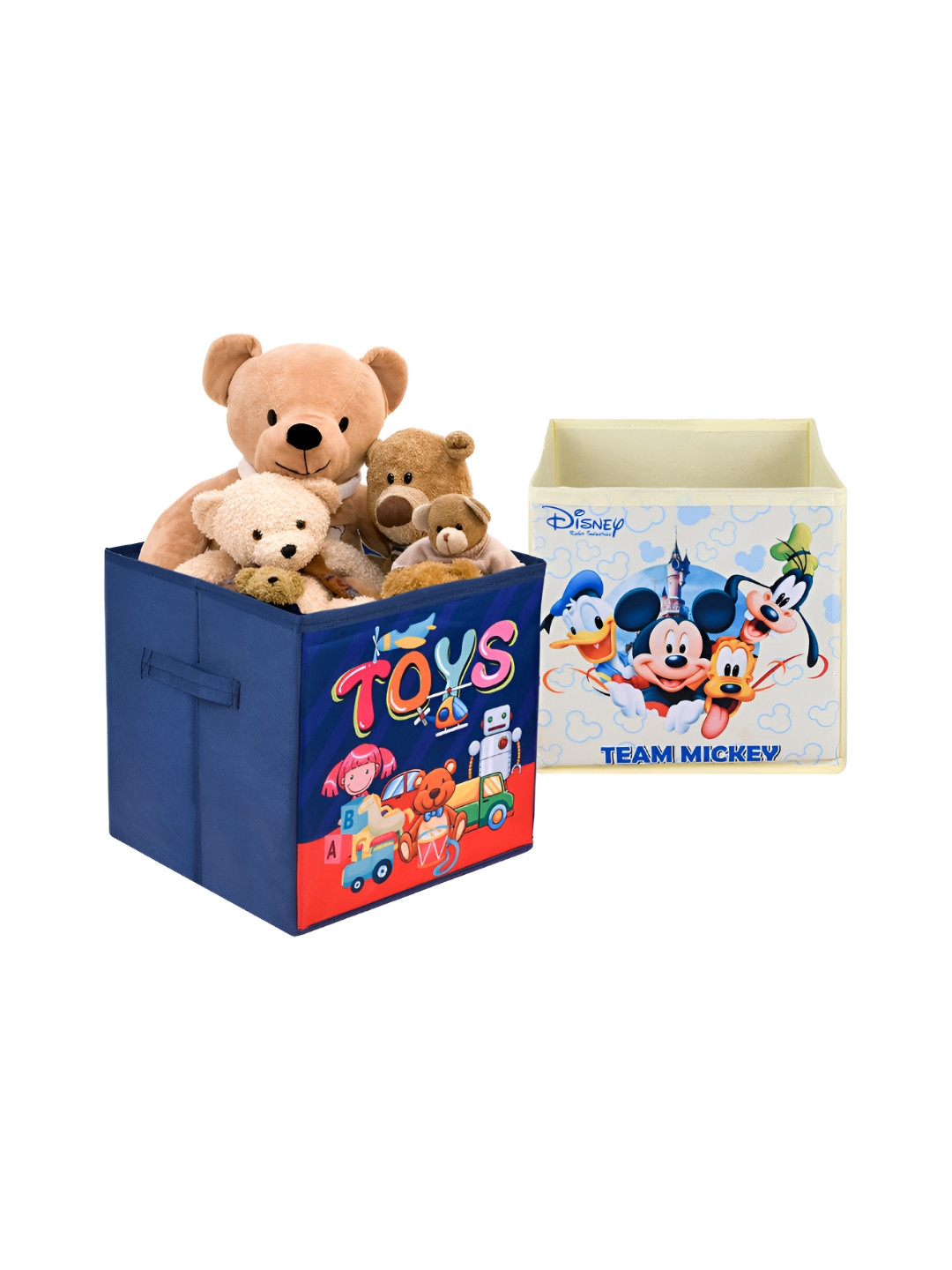 YK Navy Blue & Cream-Colored 2 Pieces Disney Printed Multi-Utility Organisers