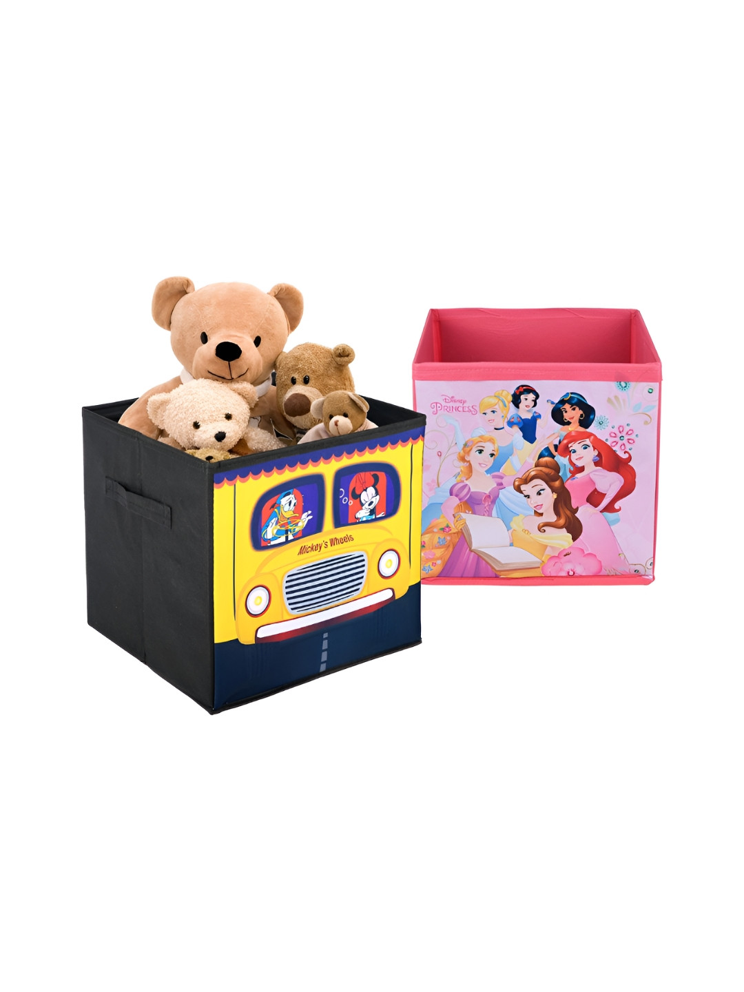 YK Yellow & Pink 2 Pieces Disney Mickey Wheels Printed Multi-Utility Organisers