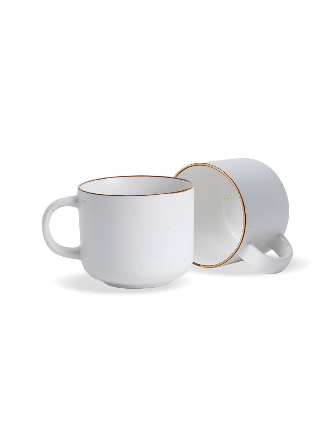 SHAY Japandi White 2 Pieces Ceramic Matte Mugs