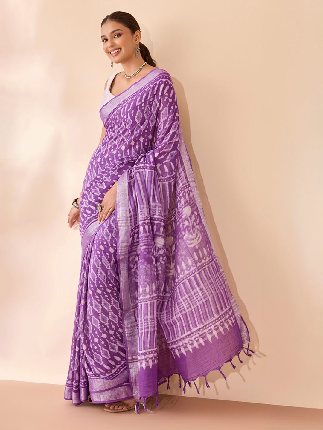 Taneira Kashida Printed Block Print Saree