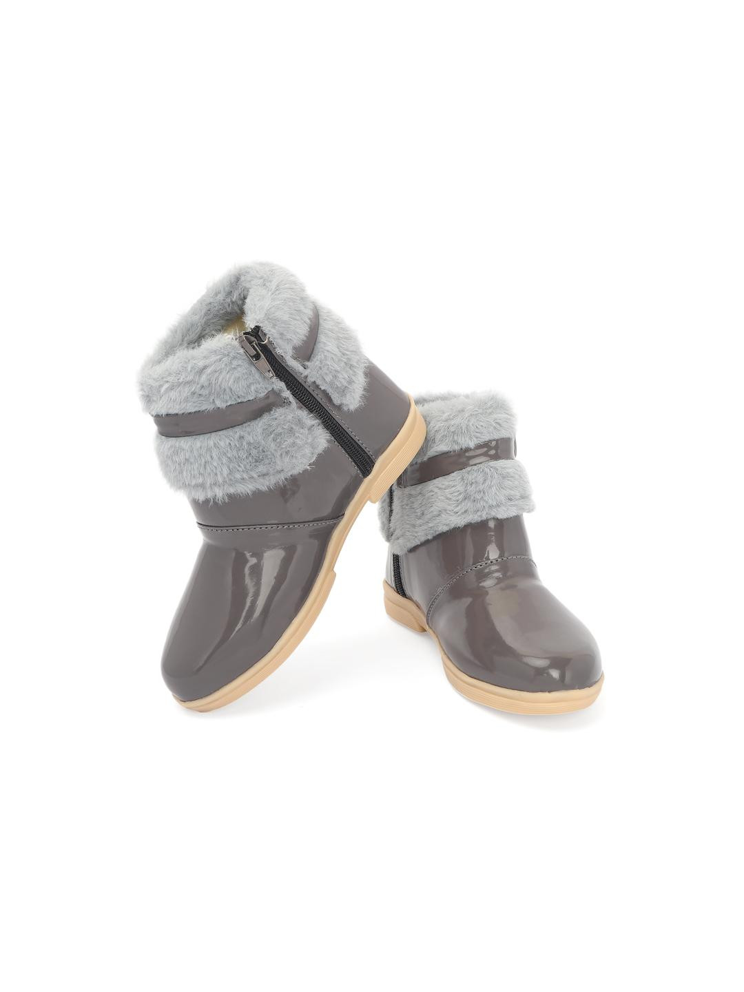 Freeplay Girls Boots with Faux Fur & Flower Detail