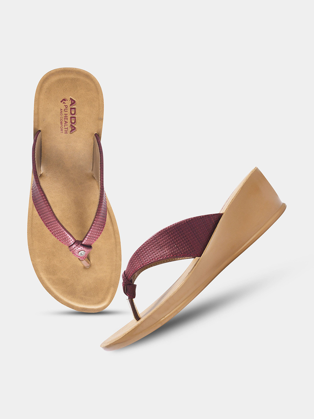 Adda Women Textured Strappy Open Toe Flats