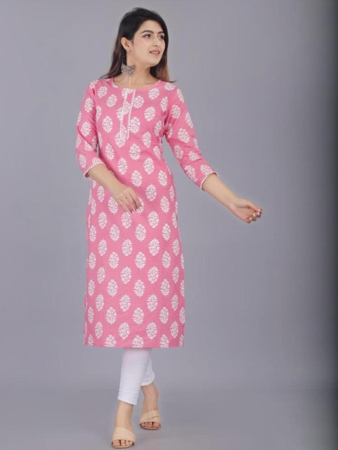 Saanvi Collection Women Floral Print A-line Short Kurta