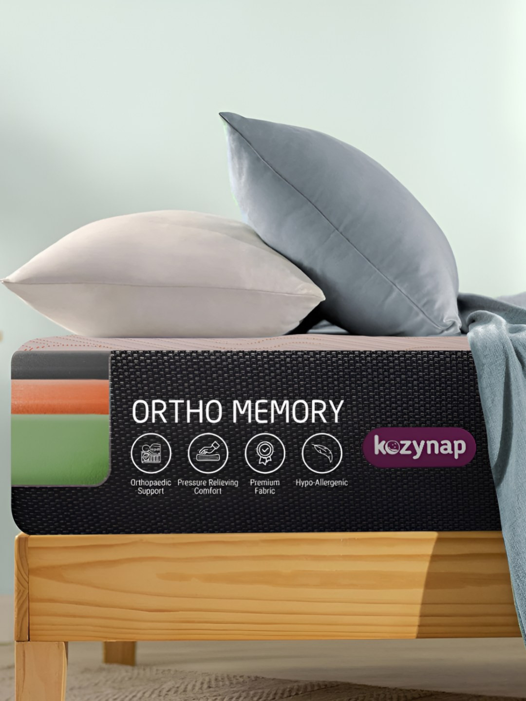 KOZYNAP White & Black Quilted Orthopedic Single Mattress