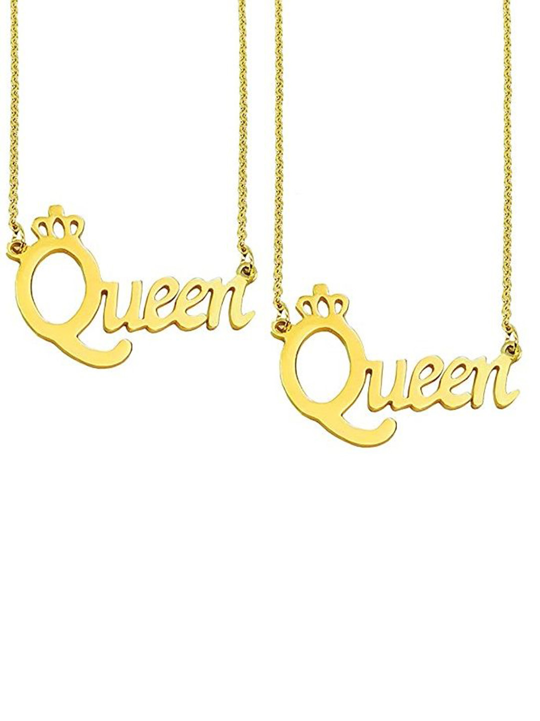 Stylewell Gold-Plated Geometric Pendants with Chains