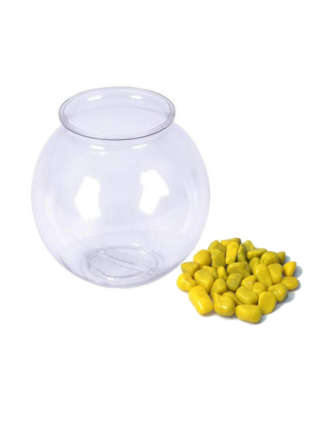 SOMIL Clear & Transparent Round Decorative Glass Fish Bowl