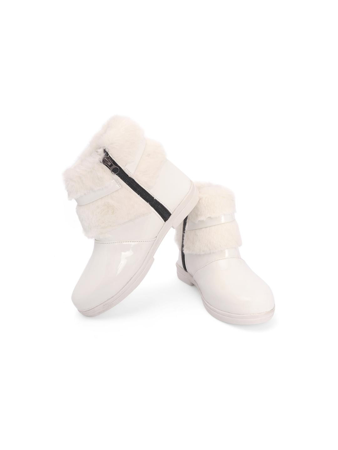 Freeplay Kids fashion Boots with Faux Fur & Flower Detail