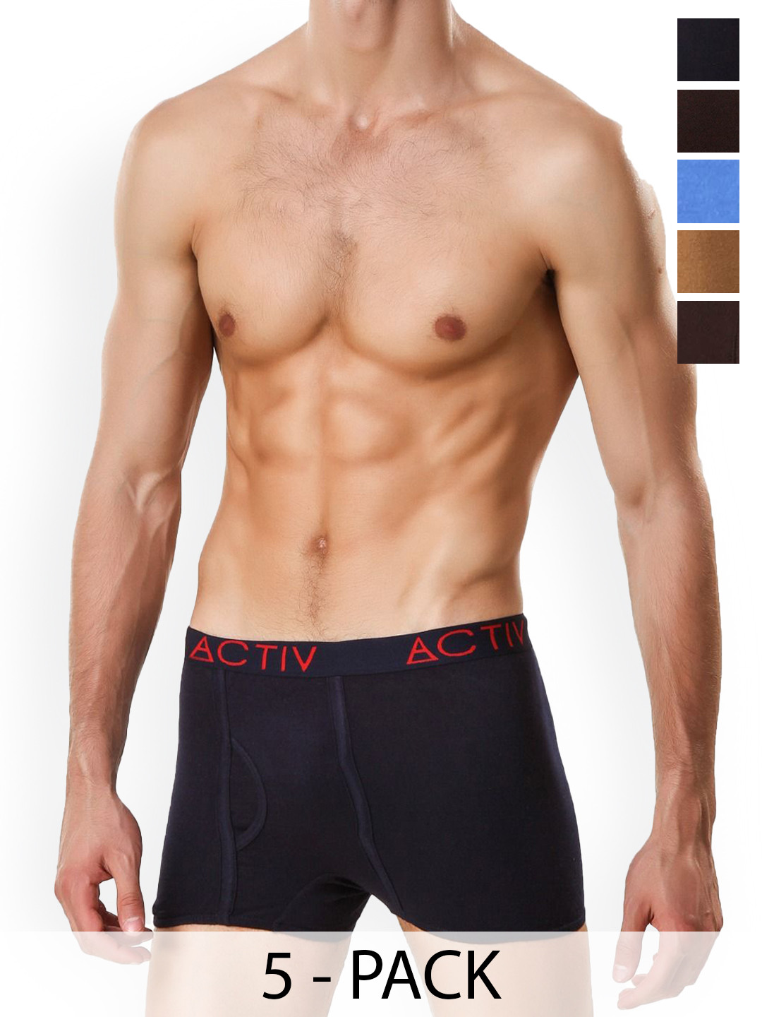 HAP Pack Of 5 Pure Cotton  Breathability Trunks HW_MEN_ACT_MINITRUNK_PK5_75 CM