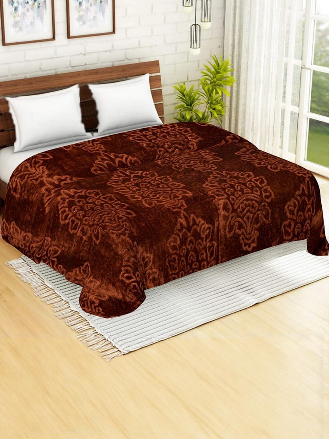 Doristyle Brown 300 GSM SOLID MINK Single Bed Blanket
