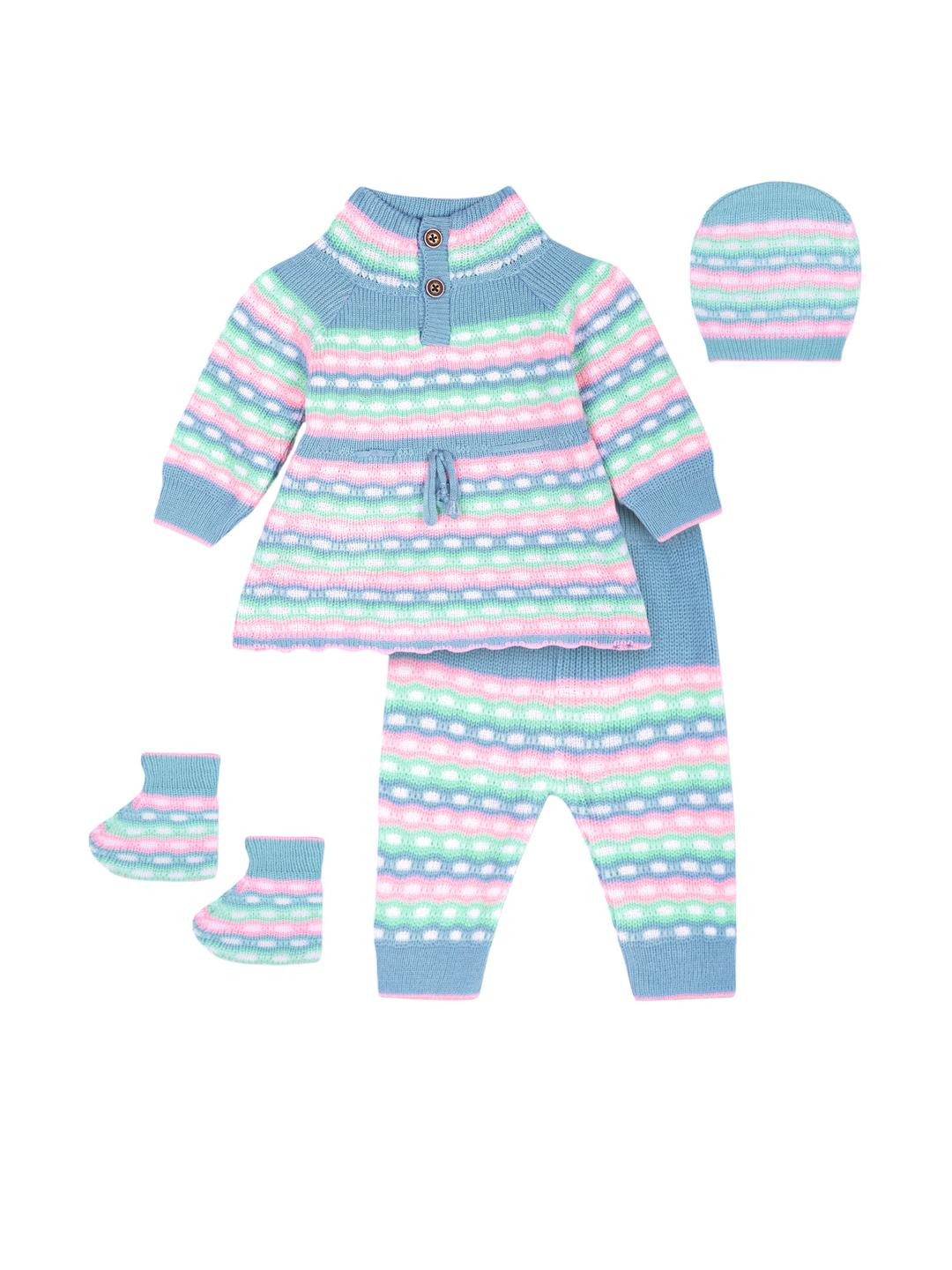 Girl's Knitted Warm Newborn Wool Winter Set Includes- Booties & Cap