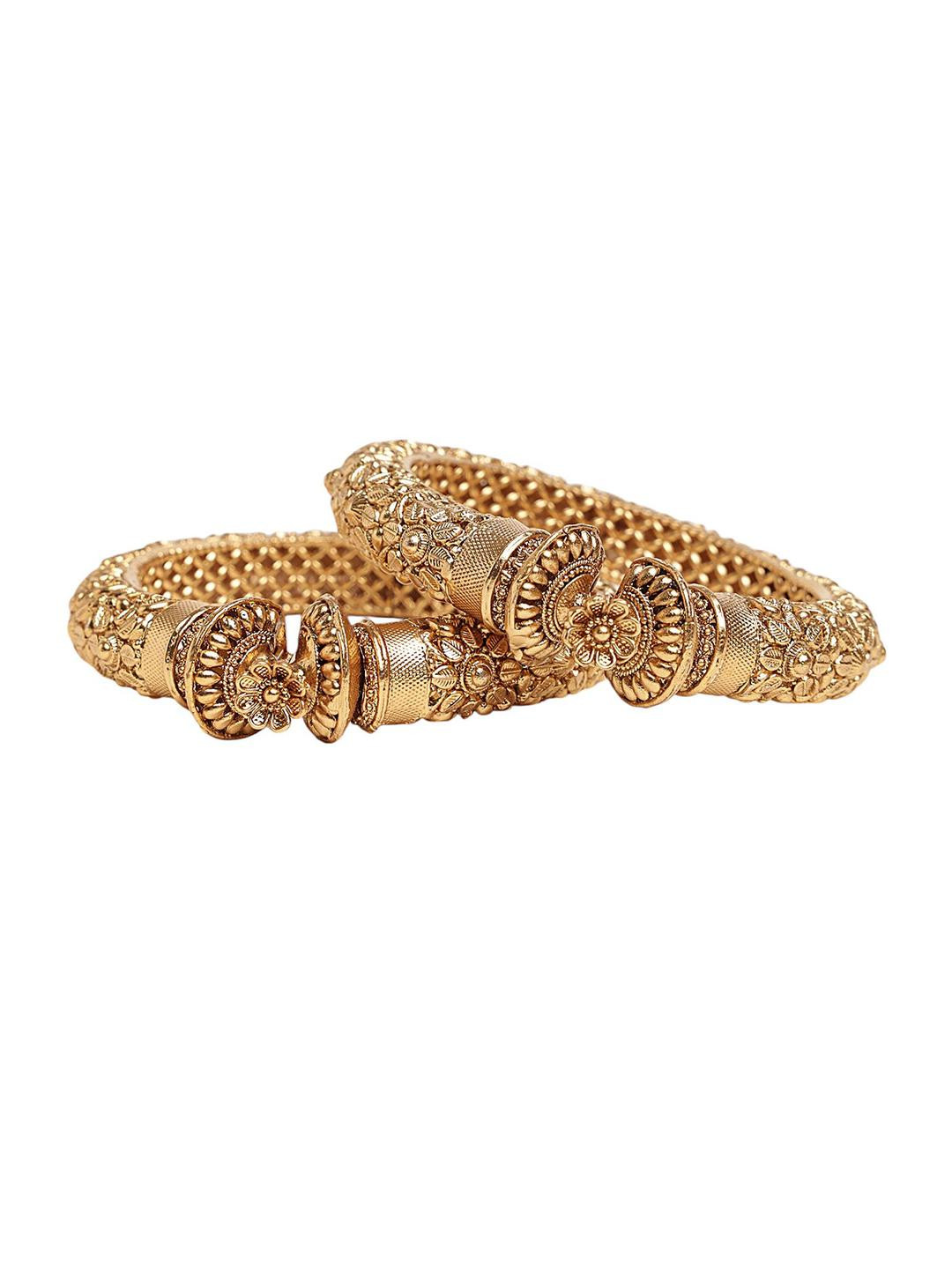 jooltara Set Of 2 Gold-Plated Designer Bangles