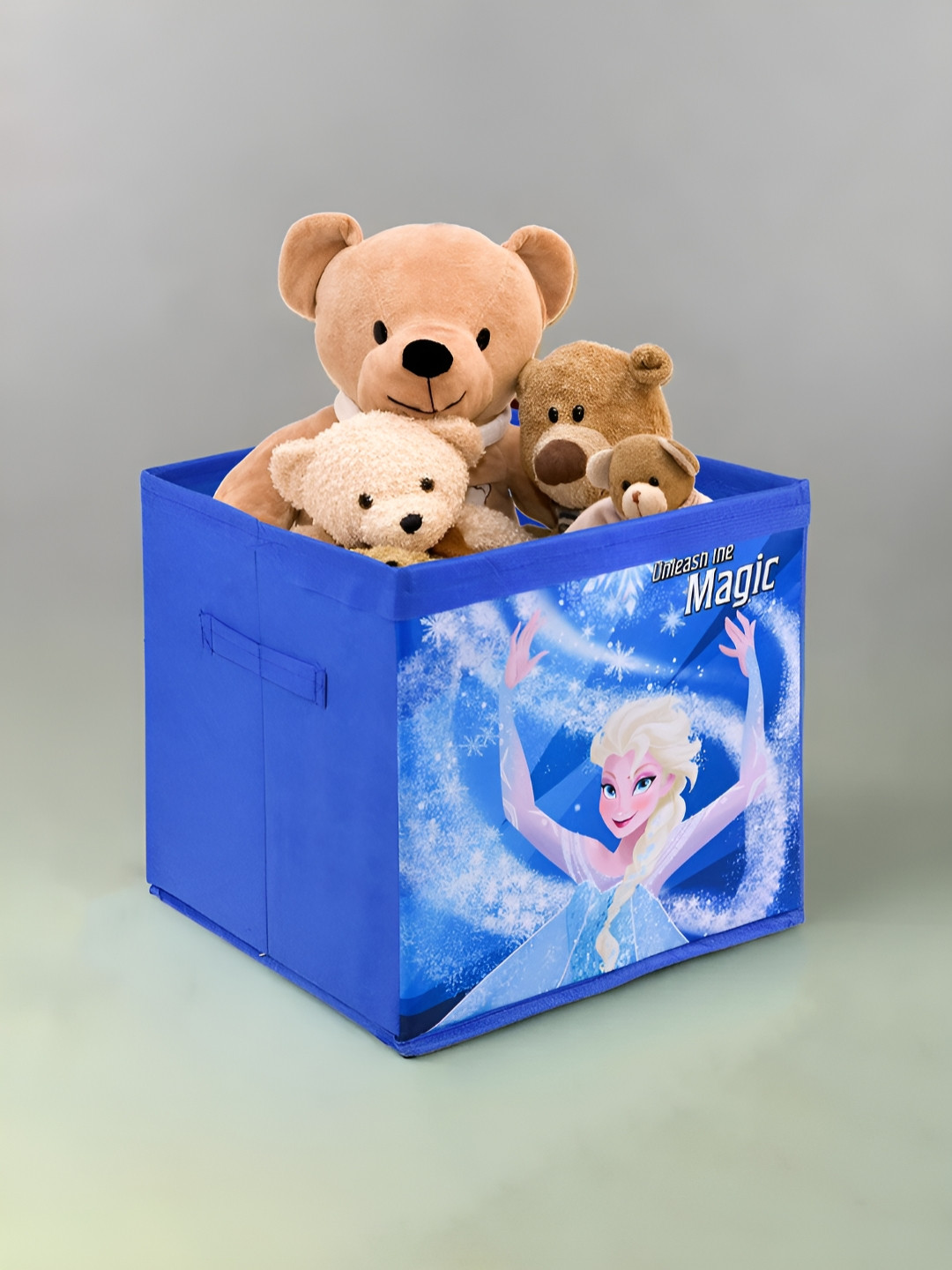 YK Blue & White Frozen Printed Storage Box Organisers