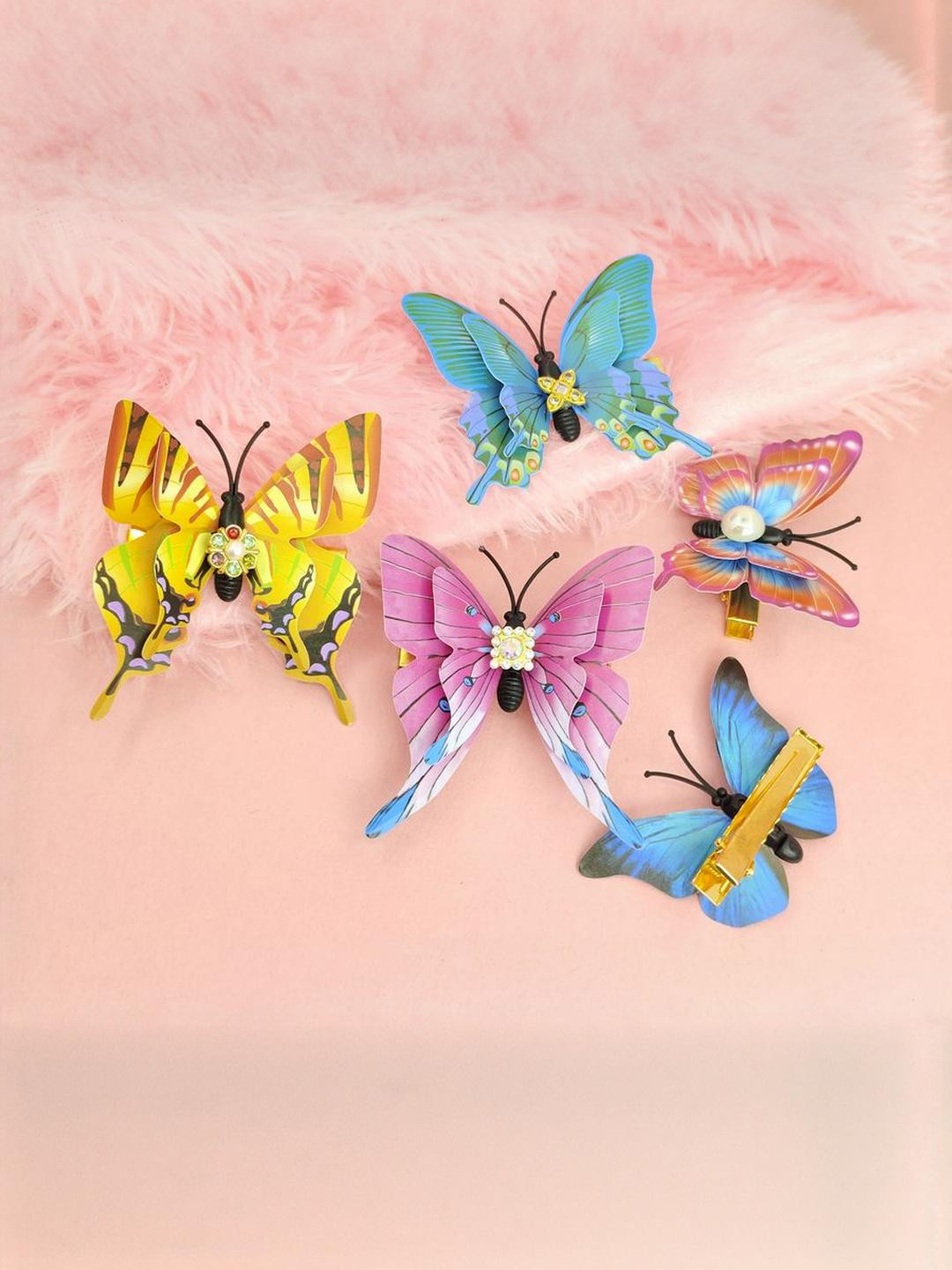 Shivarth Women Pack of 5 Butterfly Hair Clips