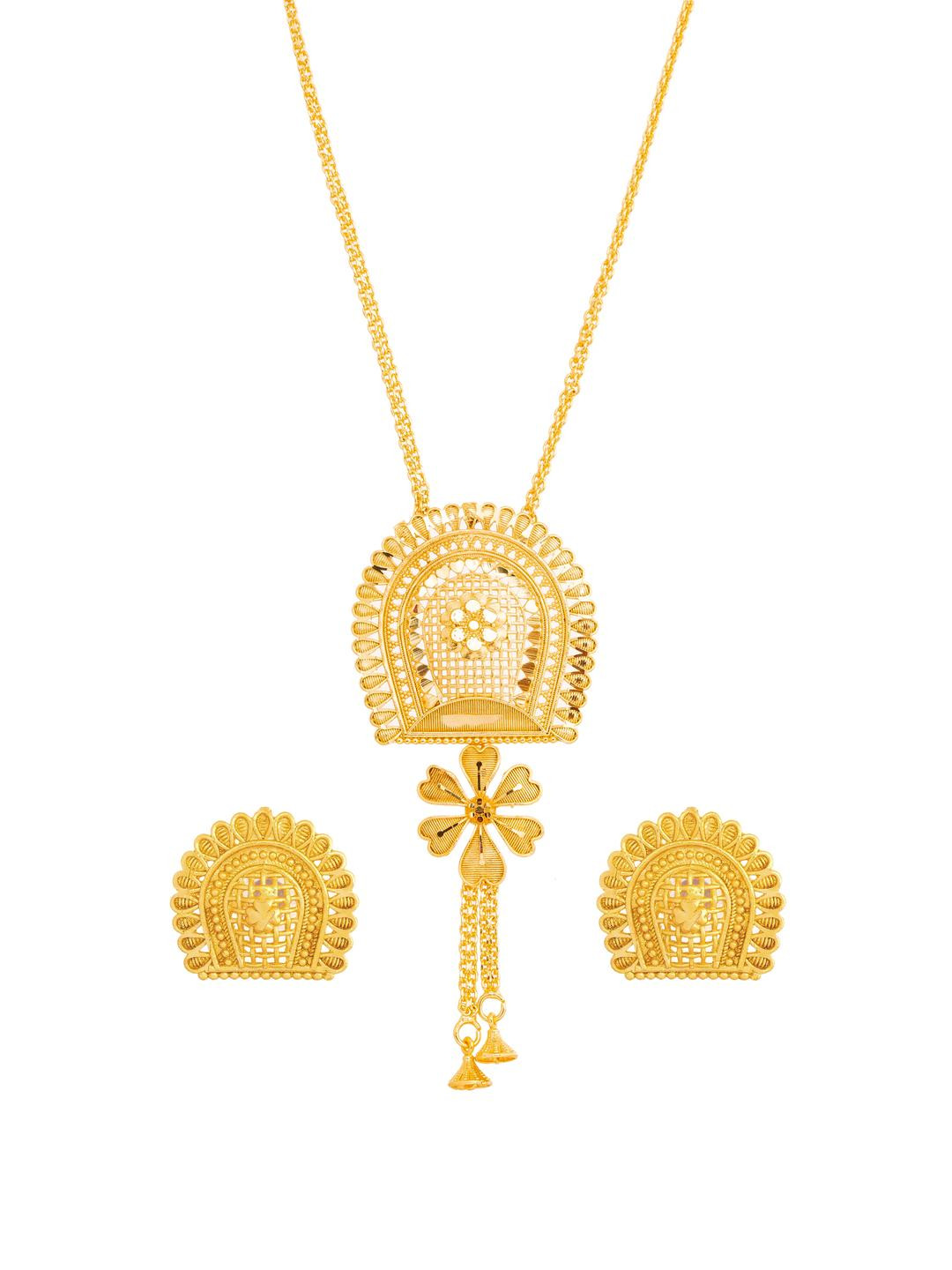 Upala Women Gold-Plated Necklace & Earrings Jewellery Set