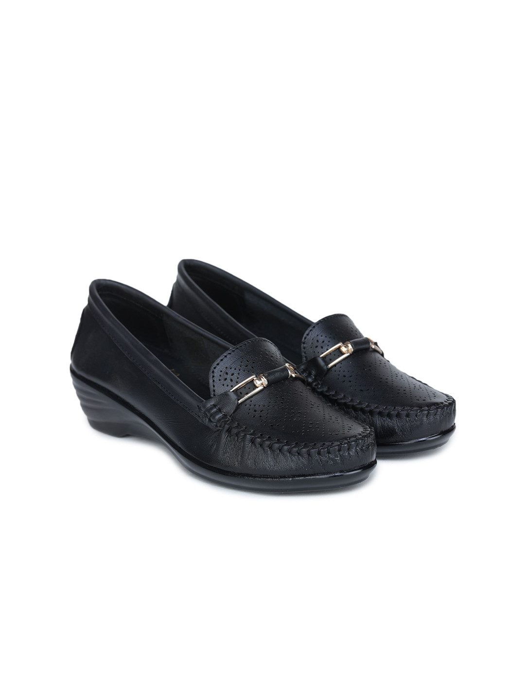 Zoom Shoes Women Laser Cuts Leather Horsebit Loafers