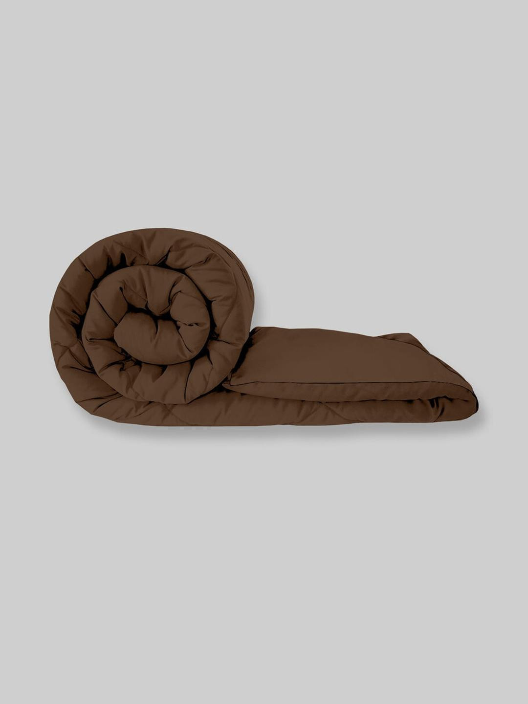 Doristyle Brown 250 GSM Checked Microfiber Single Bed Comforter