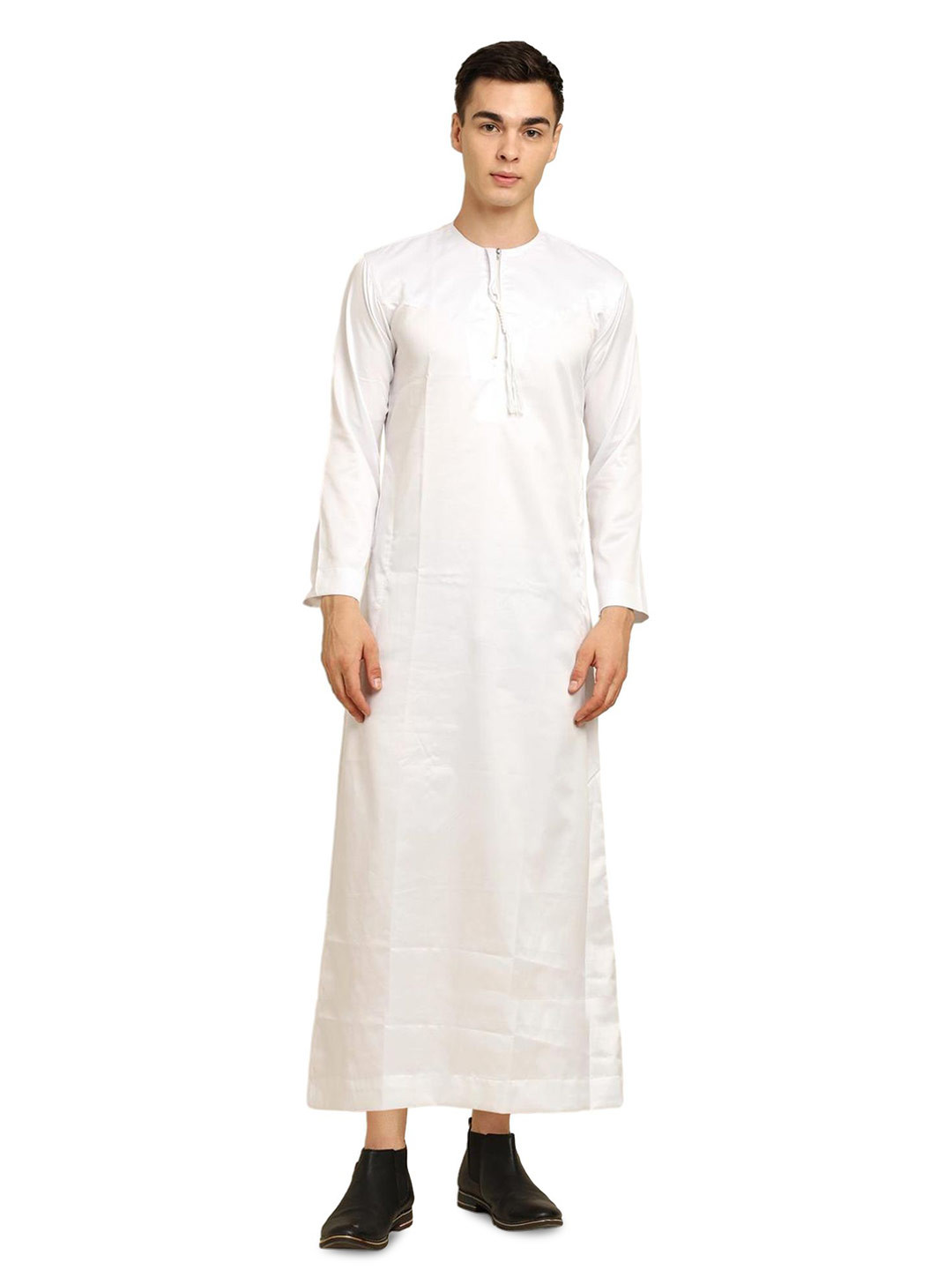 URBAN KANYA Men Long Sleeve Round Neck Thobe Kurta