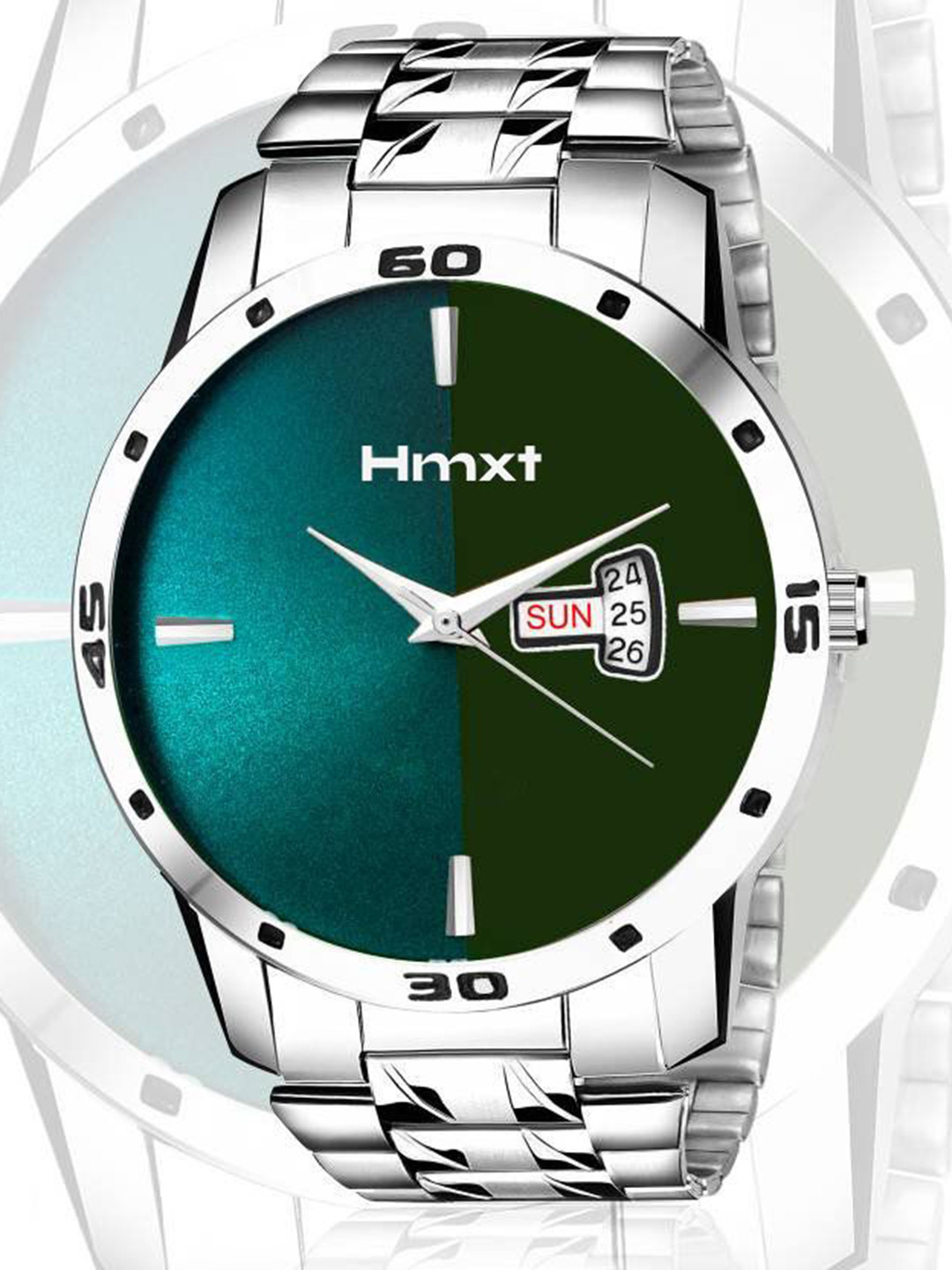 HMXT Day n Date Men Date Aperture Bracelet Style Straps Analogue Watch HMXT-111