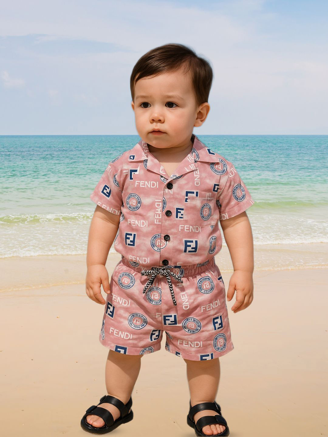 FASHION GRAB Boys Printed Shirt with Shorts