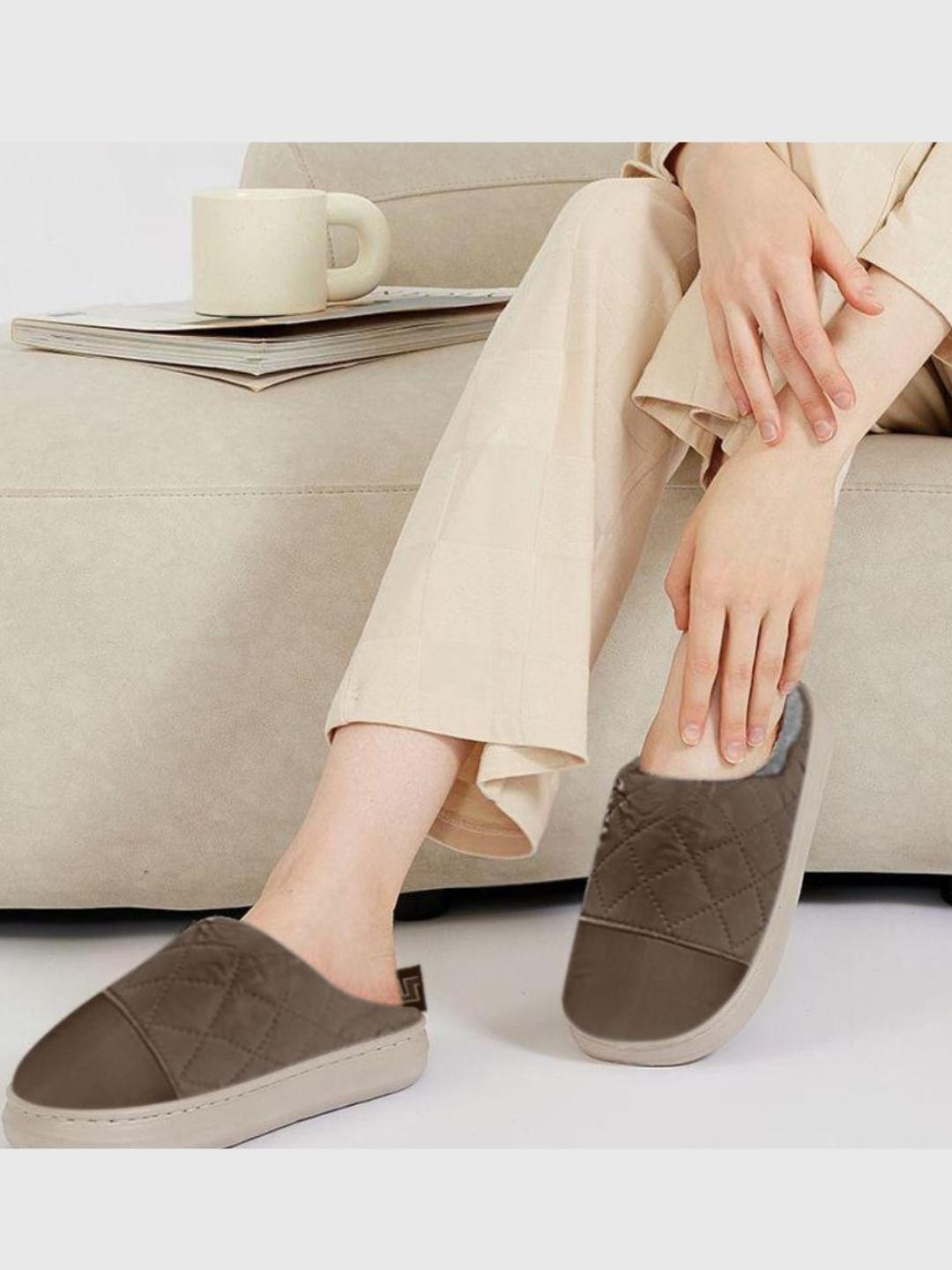 DRUNKEN Men Brown Winter Slippers