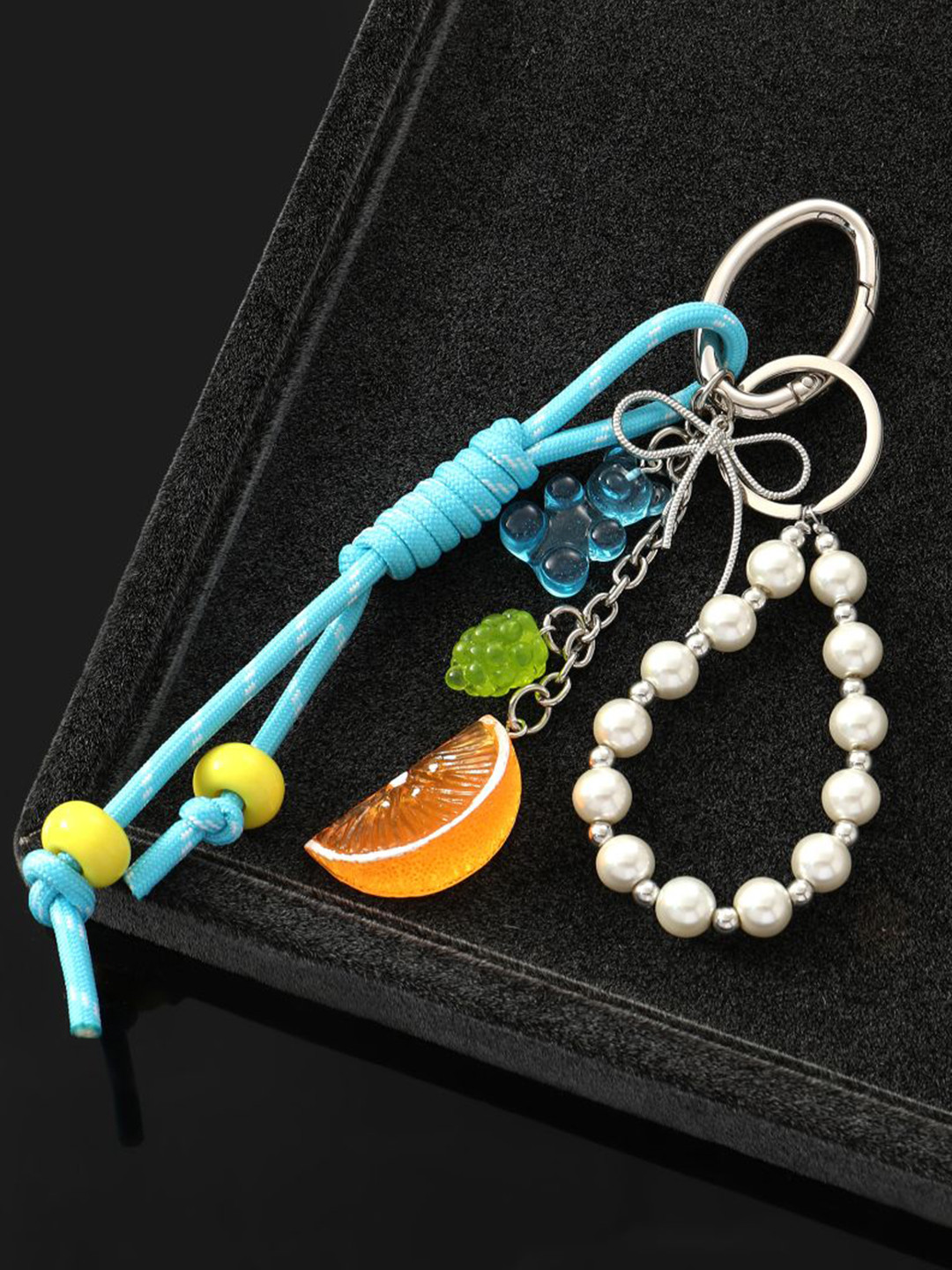 SALTY Tropical Fruit Slices & Beads Bag Charm
