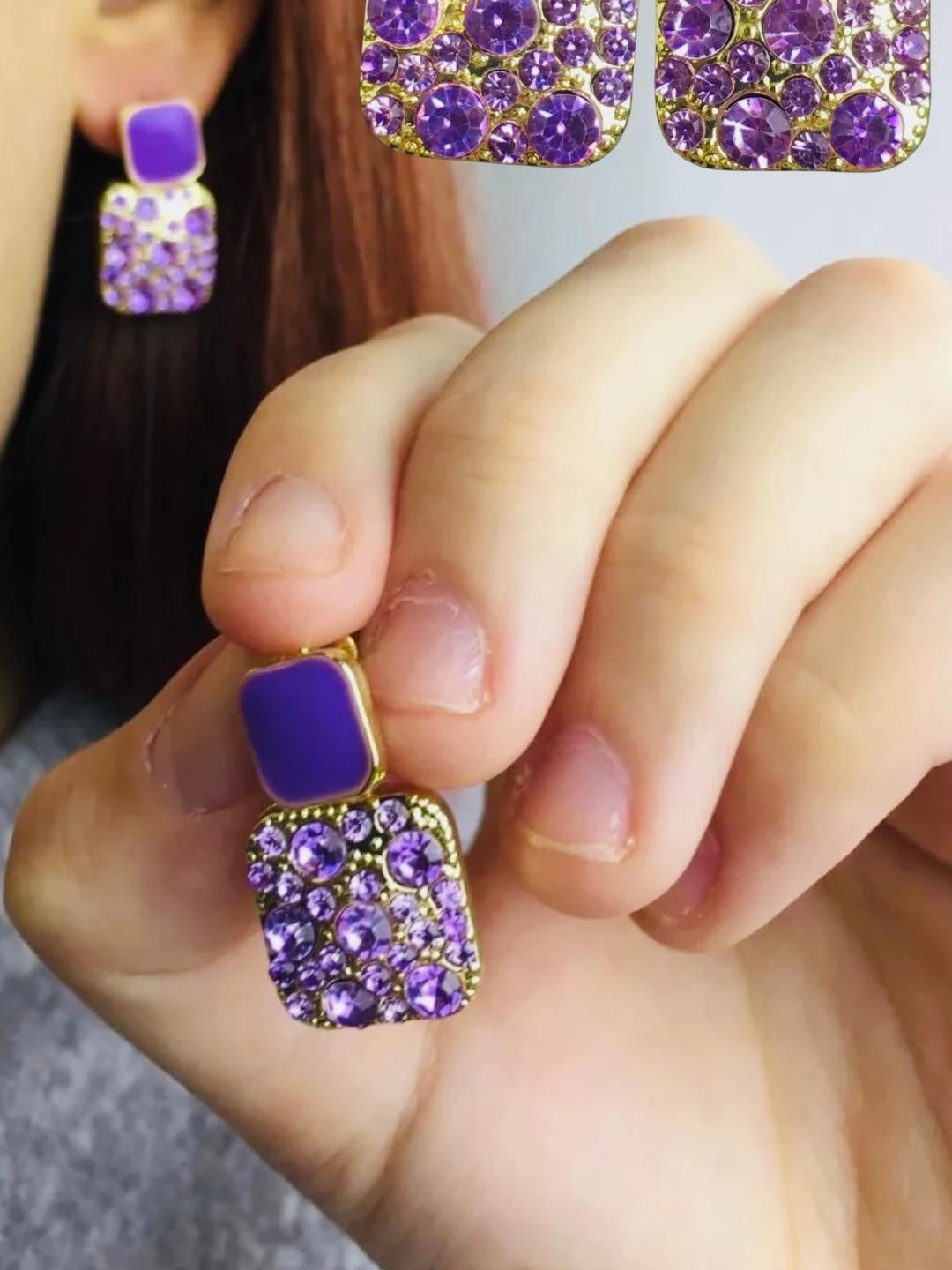 RAPPERSSHOP Square Drop Earrings