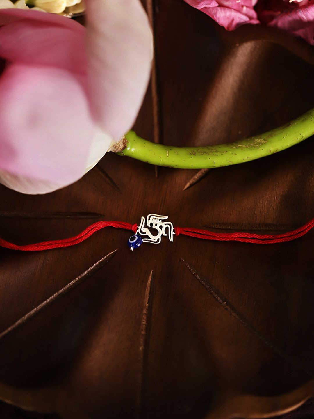 BONKIDS Boys 925 Silver Ohm & Evil Eye Rakhi