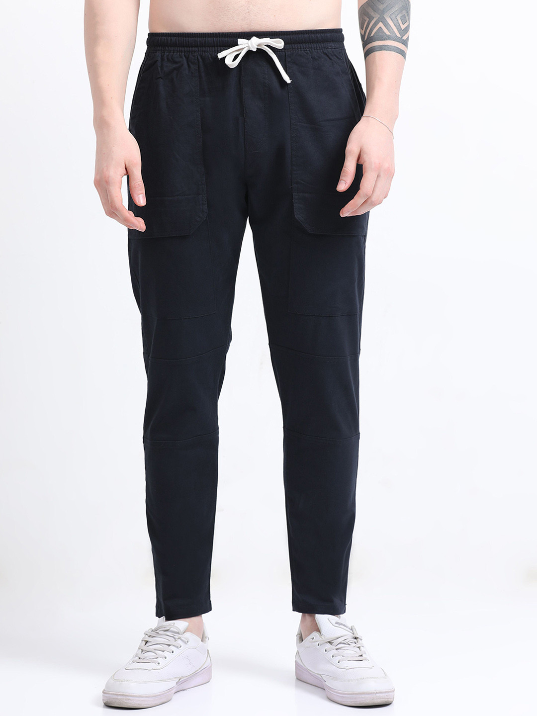 SWISS HORN Men Cotton Cargo Track Pants