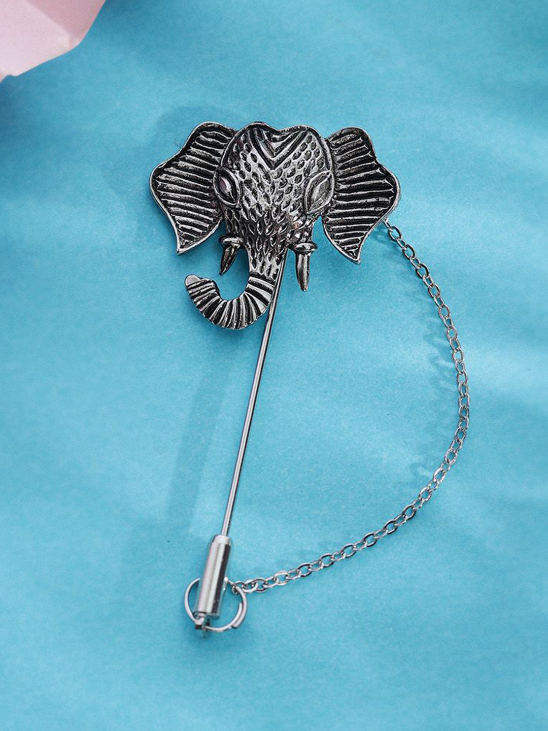 ELLIS Men Elephant Head Minimal Lapel Pin Brooch