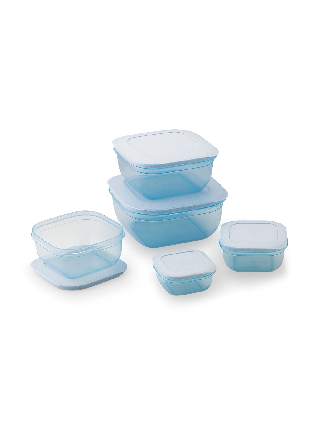 MATVIZO Blue 5 Pieces Square Air Tight  Fridge Container Containers