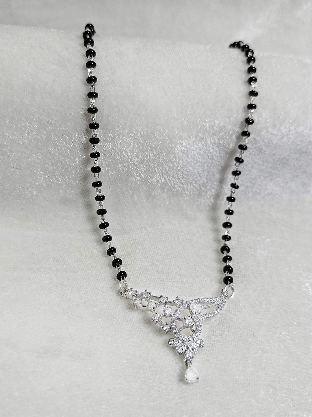 INARI SHINES Women 925 Silver Rhodium-Plated Stylish Mangalsutra