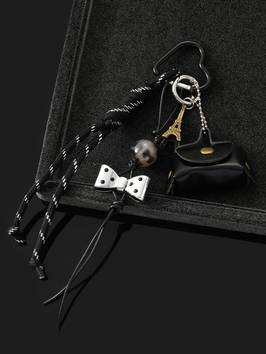 SALTY The Flap Mini Purse Charm - Black