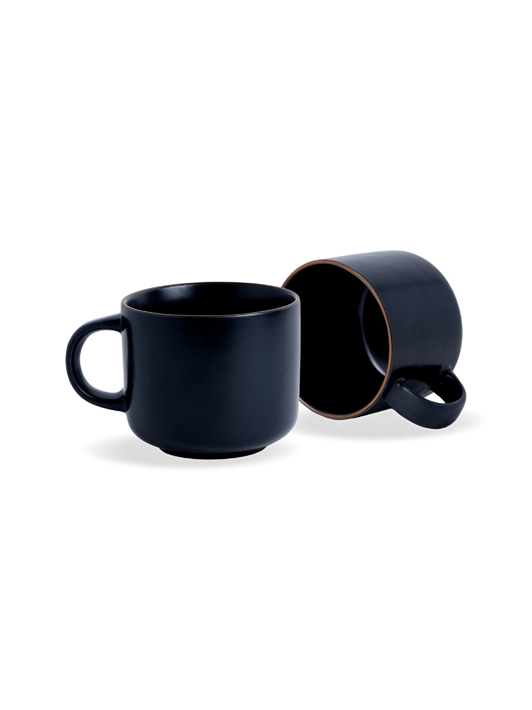 SHAY Japandi Black 2 Pieces Ceramic Matte Mugs