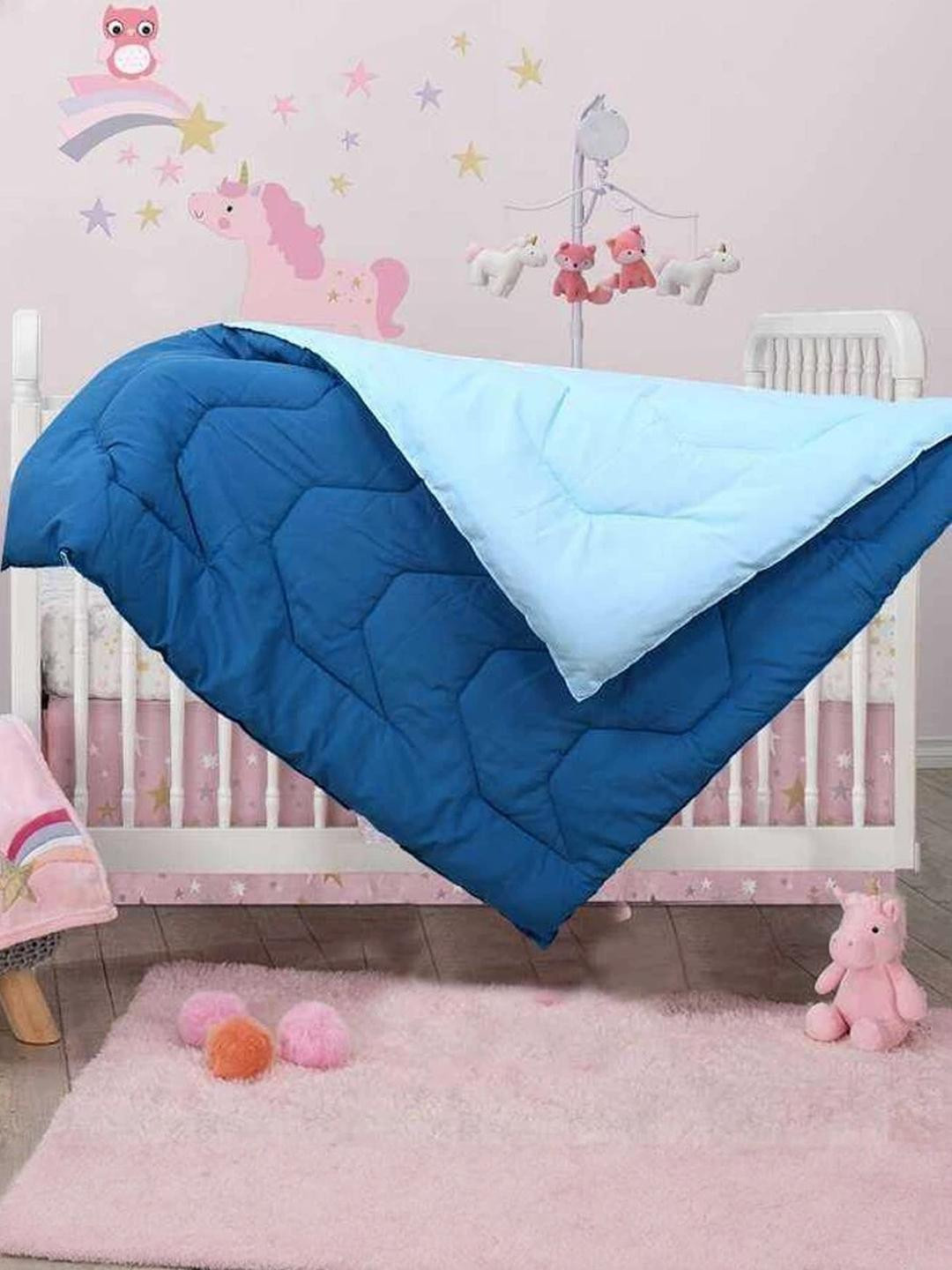 Doristyle Blue 250 GSM Solid Microfiber Single Bed Baby Blanket