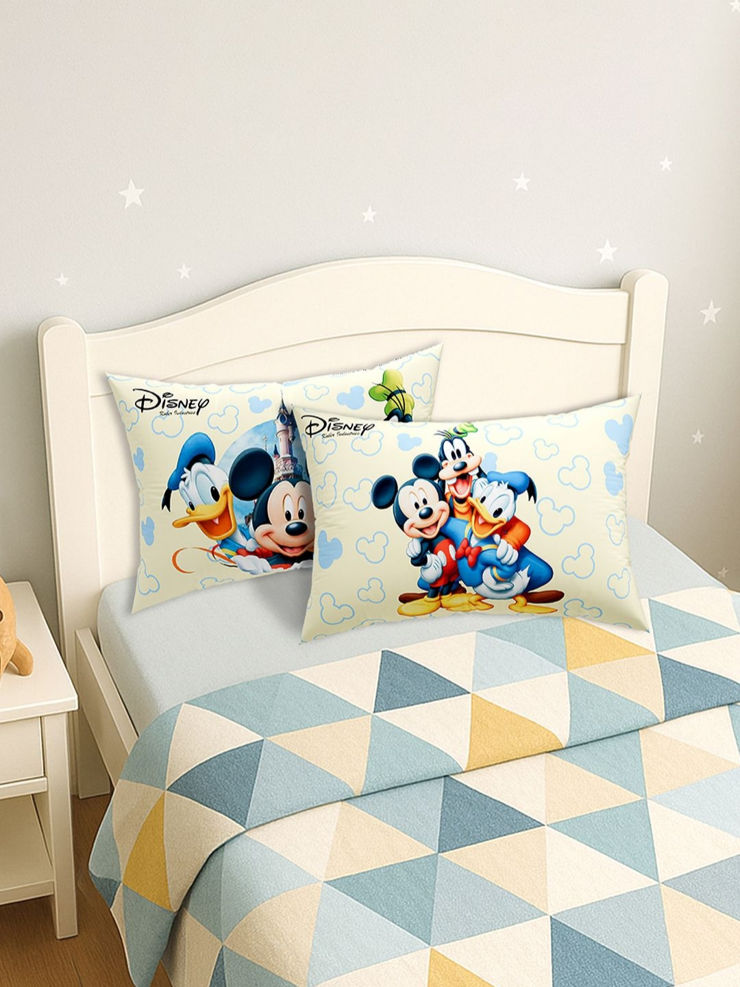 Aura Cream 2 Pieces Cartoon Characters Printed Baby Pillows