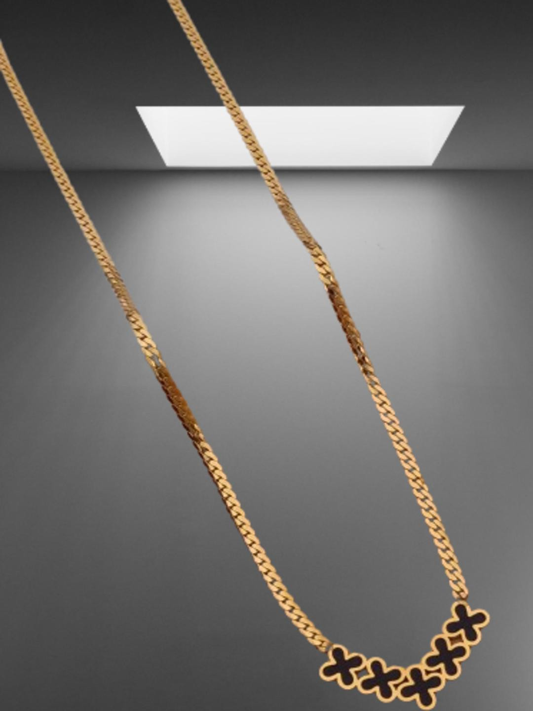 VEMISHTI Women's Classic Yellow Charm Gold Plated Necklace