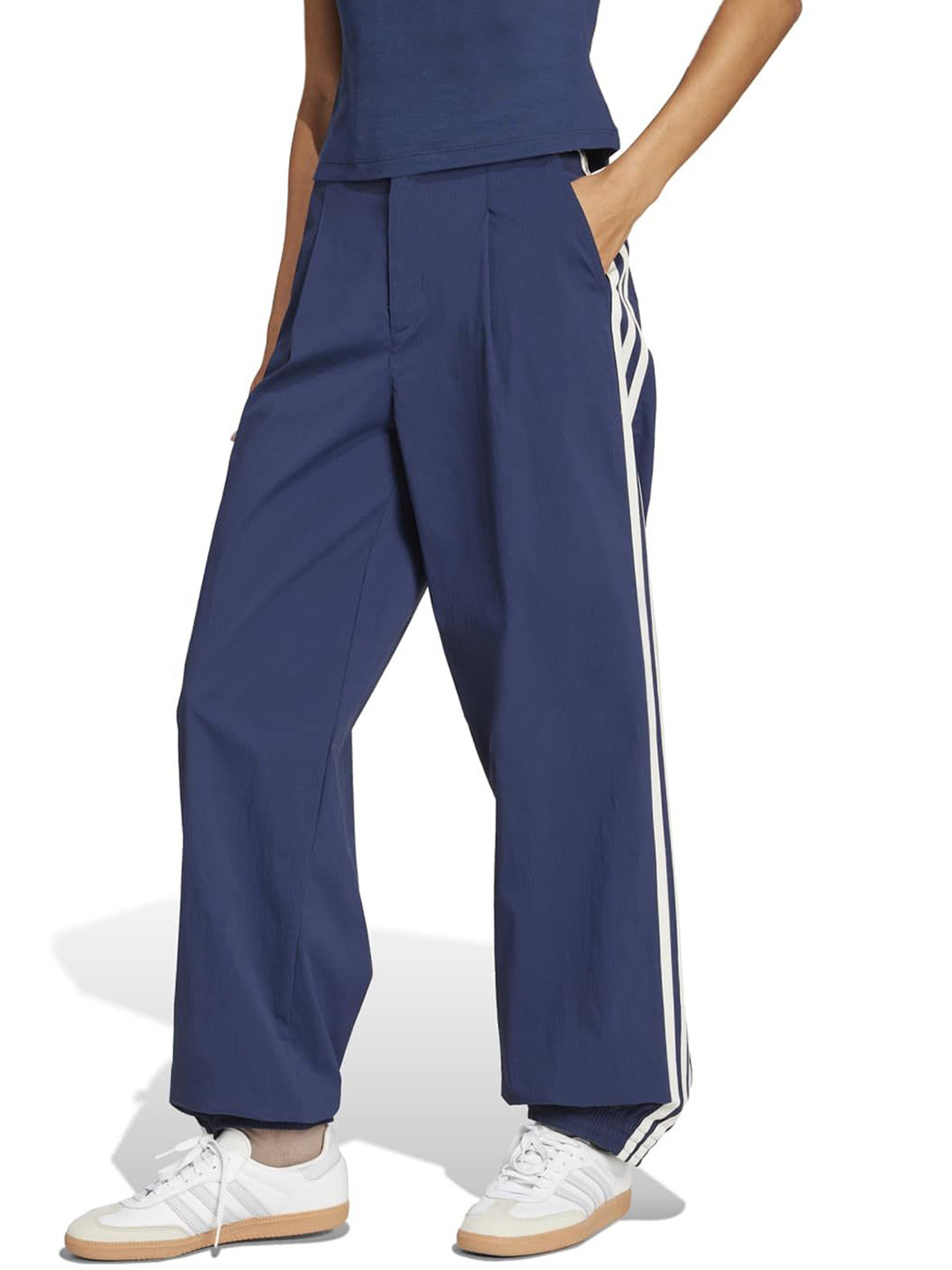 ADIDAS Originals Women Loose Fit Striped Mid-Rise Trousers