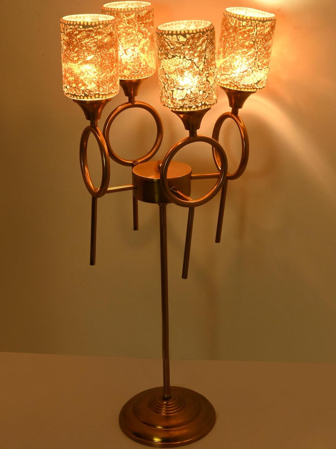 SOMIL Metal Base with Glass Shades Floor Lamp