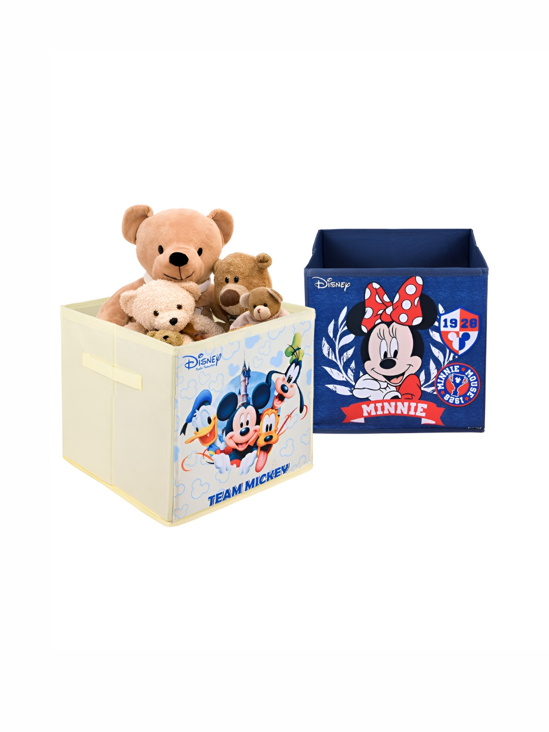 YK Cream-Coloured & Navy Blue 2 Pieces Disney Printed Multi-Utility Organisers